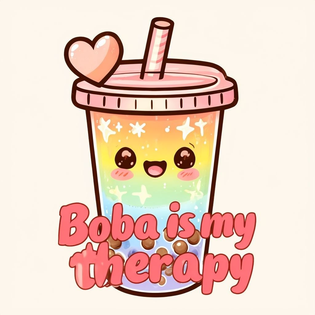 Boba therapy sticker